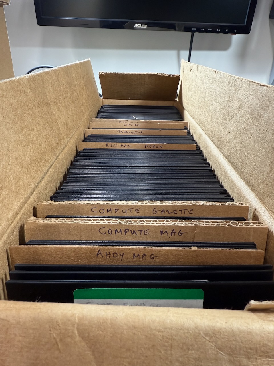 The ream of disk magazines with labeled tab inserts