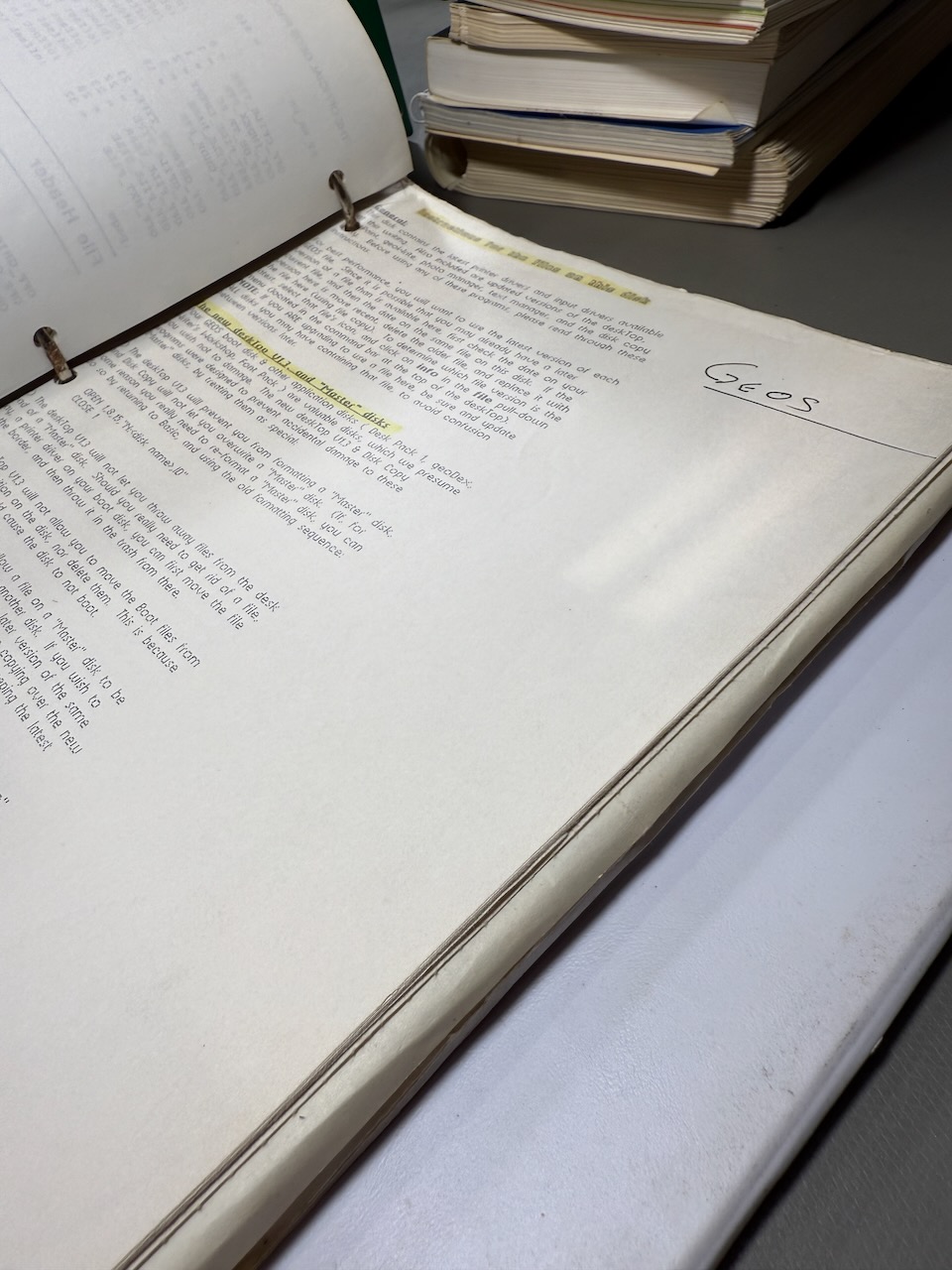 Printout: documents from the original GEOS disks