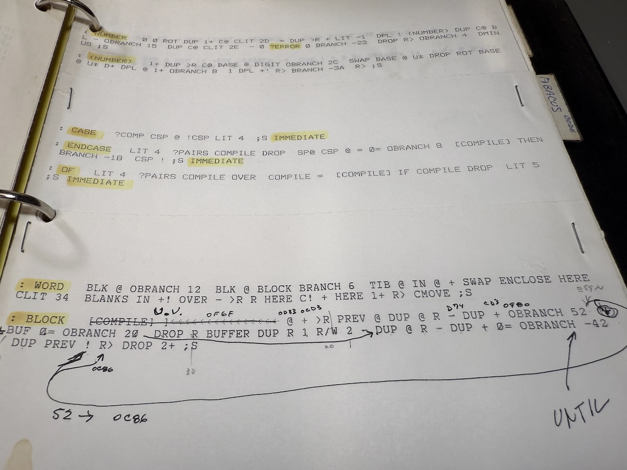 Annotated Forth-64 source code