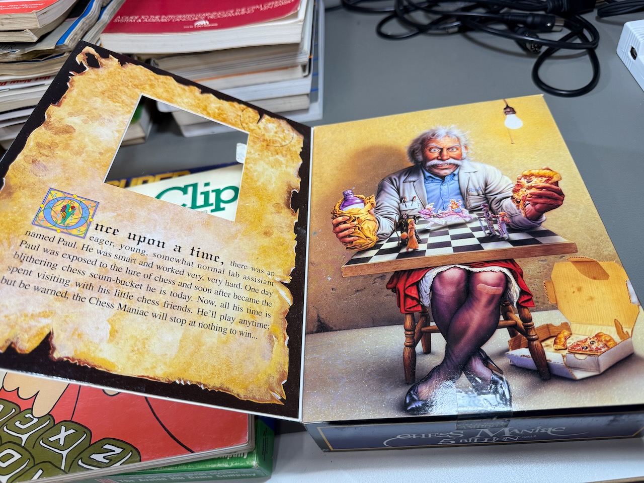 Close-up of fold-out for Chess Maniac