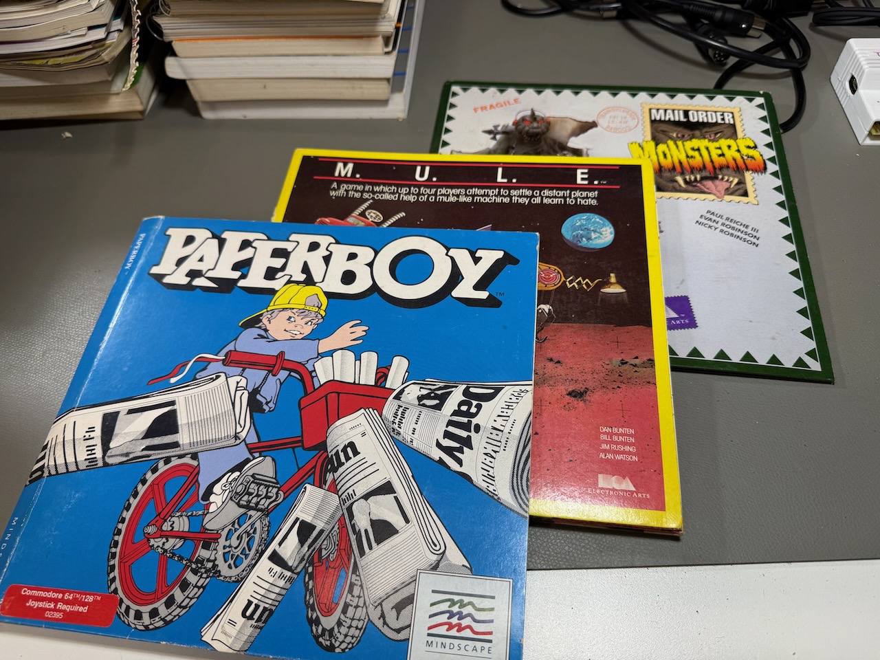 C64 software: Paperboy, M.U.L.E., Mail Order Monsters