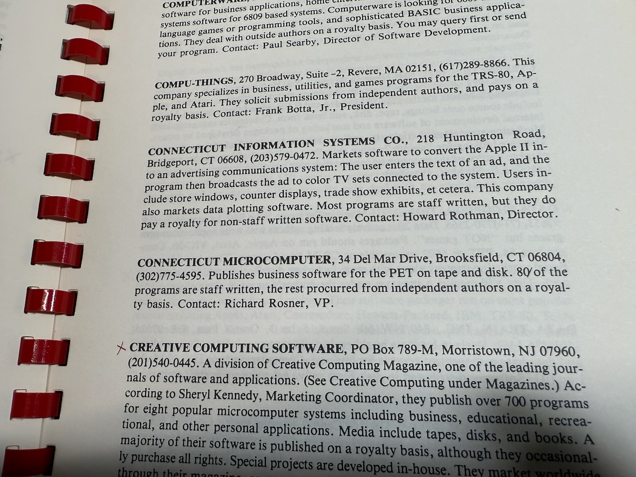 A page from the 1983 Software Writer's Market