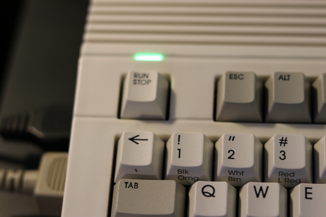 MEGA65 keyboard featuring the RUN/STOP key