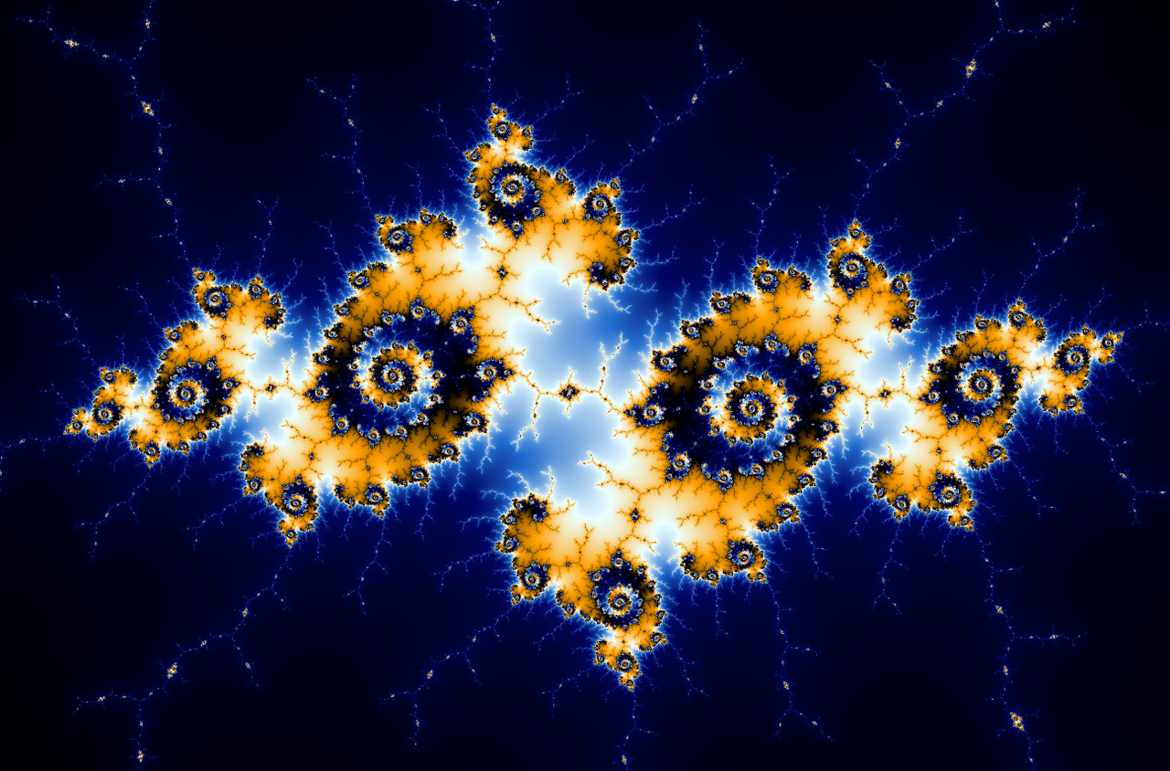 A section of a graph of the Mandelbrot set. Image from Wikipedia, used under a Creative Commons license.