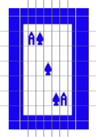 A PETSCII drawing of a playing card