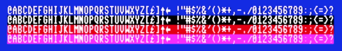 All 256 screen codes in extended background color mode
